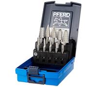 PFERD TOOLS Assortiment de fraises sur tige HSS, 10 pièces, denture 3, Ø de tige 6 mm, 22900813 pour l’enlèvement de matière sur l’acier, l’acier moulé et la fonte