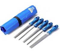 PFERD TOOLS Assortiment de limes d’atelier en étui PVC enroulable, 5 limes, 200 mm, 11800520 - pour un large éventail d’applications