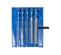 PFERD TOOLS Assortiment de limes d’atelier en étui PVC enroulable, 5 limes, taille croisée H1, 300mm, 11800551 pour l’enlèvement grossier de matière et le dégrossissage