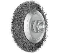PFERD TOOLS Brosse conique non torsadée KBU Ø 100 x 10 mm M14 diamètre du fil d'acier 0,35 pour meuleuse d'angle POS KBU