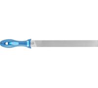 PFERD TOOLS Lime d’atelier plate à main, 300 mm, lime plate, taille croisée H1 sur trois faces, avec manche ergonomique, 11210306 - pour l’enlèvement grossier de matière et le dégrossissage