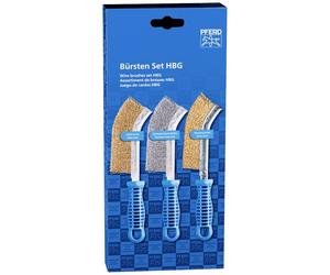 PFERD TOOLS SET de brosses POS brosse à main courbée BSO HBG 1 rangée acier inoxydable, laiton, fil Ø 0,30 POS SET BSO HBG