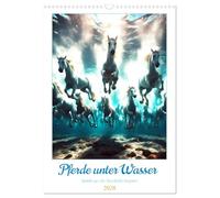 Pferde unter Wasser - Saddle up, die Tauchfahrt beginnt (Wandkalender 2026 DIN A3 hoch), CALVENDO Monatskalender