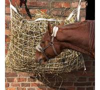 Pferdelinis Filet à Foin pour Chevaux - Carré - Blanc - Maille étroite - 3 x 3 cm - pour Un Repas prolongé - Grand Filet à Foin - 120 x 90 cm - 9 kg