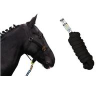 Pferdelinis Licol pour poulain avec tricot pour cheval en bois - Licol pour poulain réglable sur 2 positions au niveau de la mentonnière et de la têtière (poulain, noir)