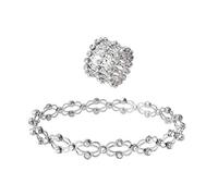 Pffiocix 2 en 1 Rétractable pour Créatif Extensible Twist Pliant Cristal Télescopique Anneaux Juifs Femmes Charm Bagues, White K, Comme décrit, Comme décrit.