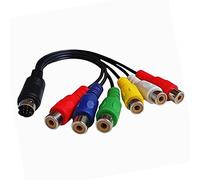 Pffiocix Adaptateur répartiteur vidéo S-Vidéo 10 broches vers 6RCA femelle | Câble convertisseur composite pour ordinateur portable RGB Component Converter Cable for HDTV