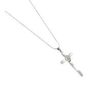 Pffiocix Chaîne de clavicule à longueur réglable avec pendentif crucifix unisexe - Accessoire pour homme