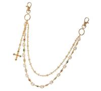 Pffiocix Chaîne de pantalon moderne avec perles d'imitation et pendentif pour ajouter une touche d'élégance à votre, 47cm, Alliage
