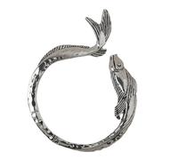 Pffiocix Collier en forme de poisson exagéré - Bijou tendance en alliage - Texture unique, 15cm, Métal, Pas de gemme