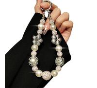 Pffiocix Cordon de téléphone perlé avec sangle de poignet amovible - S'adapte à la plupart des étuis - Pour filles et femmes - Sangle de téléphone sécurisée pour activités de plein air