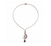 Pffiocix Élégant collier en forme de Y avec pompons creux en forme de lune pour adolescentes et femmes avec perles en céramique