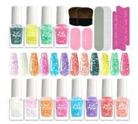 Pffiocix Ensemble de vernis à ongles gel uniques polis, ensemble d'ongles, pinceaux, ongles, limes, séparateurs d'orteils, nail art pour salon