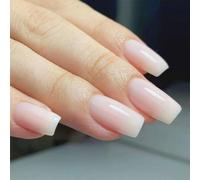 Pffiocix Faux ongles carrés brillants ombrés à presser - Faux ongles artificiels en acrylique - Couvrance complète - Faux ongles pour ongles