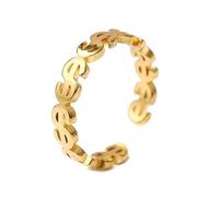 Pffiocix Porte-bonheur, attrape-argent, pièce de monnaie vintage creux en acier inoxydable, anneaux fengshui pour femmes, accessoires de bijoux, bagues de pièces de monnaie pour femmes, taille unique