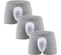 PFHKTO Lot de 3 sous-vêtements chirurgicaux après la circoncision, évitez Les deuxièmes blessures Boxer for Adultes(Grey,6XL-6XLarge)
