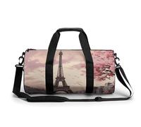 Pfhorn Petit sac de sport de voyage avec compartiment pour homme et femme Motif fée, Tour de Paris Romantique, 17.7in/9in/9in