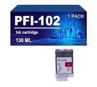 PFI-102 Cartouches d'encre Compatibles avec Les Imprimantes pour Canon IPF500 IPF510 IPF600 IPF610 IPF700 IPF710 IPF650 655 750 755 760,102M-1 Pack