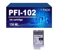 PFI-102 Cartouches d'encre Compatibles avec Les Imprimantes pour Canon IPF500 IPF510 IPF600 IPF610 IPF700 IPF710 IPF650 655 750 755 760,102MBK-1 Pack