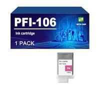 PFI-106 Cartouches d'encre avec Puce, Compatibles avec Les Imprimantes pour Canon IPF 6400, IPF 6450, IPF 6410, IPF 6460, IPF 6400S Et IPF 6410S, 130 ML,PM-1 Pack