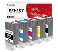 PFI-107 PFI107 Cartouche d'encre 130ML Compatible pour Canon PFI-107 PFI-107MBK PFI-107BK PFI-107C PFI-107M PFI-107Y 6705B001 6708B001 pour Canon ImagePROGRAF iPF670 iPF685 iPF680 iPF770 iPF785 iPF780