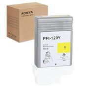 PFI-120 Cartouche d'encre pigmentée jaune PFI120 de rechange pour imprimante Canon PFI-120Y Compatible avec imprimante Canon ImagePROGRAF TM-200 TM-205 TM-300 TM-305 GP-200 GP-300, 130 ml, 2888C001AA