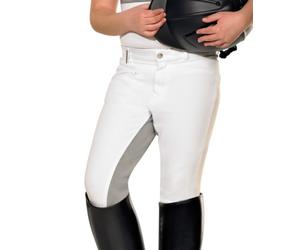 PFIFF / 100317 Pantalon d'équitation fond de peau gris Enfant Blanc -Taille 176 (EU)