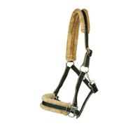 PFIFF 100751-62-Pony Licol avec Fourrure synthétique pour Poney (Noir/Marron)