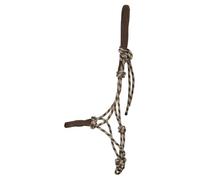 PFIFF 100981 Licol à nœuds Exclusif pour Travail au Sol, Cheval, Licol d'entraînement, Marron/Beige, Complet