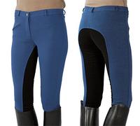PFIFF 101197, Pantalon d'équitation Femme, Bleu (Mid Blue/Black), 44