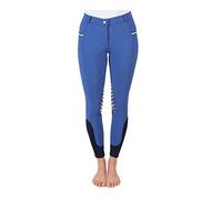 PFIFF 102847 Helen Pantalon d'équitation pour femme avec grip au genou et poche pour téléphone portable Bleu moyen Taille 38