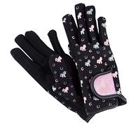 PFIFF 102873 Lucky Pony Gants d'équitation pour enfant Noir/rose 8 tailles