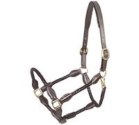 PFIFF 102922 Trenza Licol en Cuir tressé Marron Poney