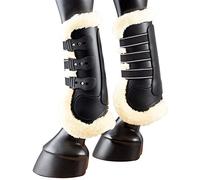 PFIFF 102960 Guêtres en Simili Cuir avec Fausse Fourrure Noir COB