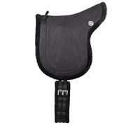 PFIFF 103004 Tapis d'équitation Bareback sans Arceau en Cuir Velours et Fourrure synthétique avec Sangle de Selle Noir