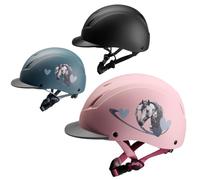 PFIFF 103119 Casque d'équitation ProtectionX pour enfant, taille réglable, avec système de ventilation, rose, taille 52-56 cm (S)