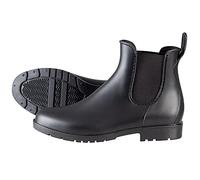 PFIFF Chelsea Jodhpur Bottes en caoutchouc imperméables et coupe-vent pour femme Noir/jaune/gris, Noir , 39 EU