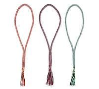 Pfiff Idena 102932 Collier Rond tressé réglable Orange/Blanc 170 cm