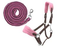 PFIFF Sunny 103103 Lot de 3 licols, tricotés et Franges à Mouches, Personnalisables, Marron/Rose, COB