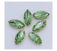 PFIOEUL Housses D'accoudoirs Navette œil de Cheval à Coudre, Strass dorés, Griffes marquises, for travaux d'aiguille, Bijoux, Robes de mariée, Sacs, Garnitures(Lt Green,9x18mm 12pcs)