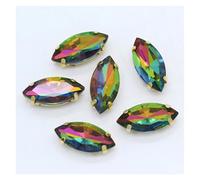 PFIOEUL Housses D'accoudoirs Navette œil de Cheval à Coudre, Strass dorés, Griffes marquises, for travaux d'aiguille, Bijoux, Robes de mariée, Sacs, Garnitures(M,17x32mm 6pcs)