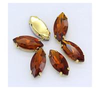 PFIOEUL Housses D'accoudoirs Navette œil de Cheval à Coudre, Strass dorés, Griffes marquises, for travaux d'aiguille, Bijoux, Robes de mariée, Sacs, Garnitures(Red Coffee,9x18mm 12pcs)