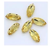 PFIOEUL Housses D'accoudoirs Navette œil de Cheval à Coudre, Strass dorés, Griffes marquises, for travaux d'aiguille, Bijoux, Robes de mariée, Sacs, Garnitures(Gold,4x15mm 20pcs)