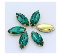 PFIOEUL Housses D'accoudoirs Navette œil de Cheval à Coudre, Strass dorés, Griffes marquises, for travaux d'aiguille, Bijoux, Robes de mariée, Sacs, Garnitures(Erinite,4x8mm 30pcs)