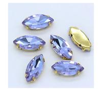PFIOEUL Housses D'accoudoirs Navette œil de Cheval à Coudre, Strass dorés, Griffes marquises, for travaux d'aiguille, Bijoux, Robes de mariée, Sacs, Garnitures(Lt Violet,4x15mm 20pcs)