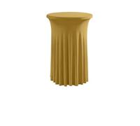 PFIOEUL Nappe de Table à Cocktail Style Jupe élégante for réunion Commerciale, Bar, Housse élastique Ronde Tournesol(Gold,60cm Round 110cm H)