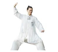 PFIOEUL Uniforme de Tai Chi Costume de Tai Chi à manches longues, couleur dégradée, costume pratique du, ensemble spectacle d'arts martiaux pour séances(Three-piece set B,S)