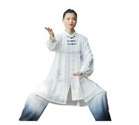 PFIOEUL Uniforme de Tai Chi Costume de Tai Chi à manches longues, couleur dégradée, costume pratique du, ensemble spectacle d'arts martiaux pour séances(Three-piece set A,L)