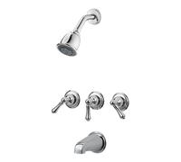 Pfister LG01-81BC Robinet de baignoire et douche 3 poignées à levier en métal Chromé poli