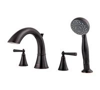 Pfister LG64-GLC Saxton Kit de garniture pour baignoire romaine Chromé poli 1,8 L/min Embout 38 L/min/douche à main 7 L/min Tuscan Bronze
